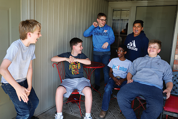 Boys Ranch Town family on the porch