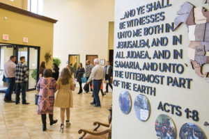 Atrium of Sunnylane Baptist Church on a Sunday morning