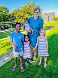 Portrait of Shryln and her grandkids