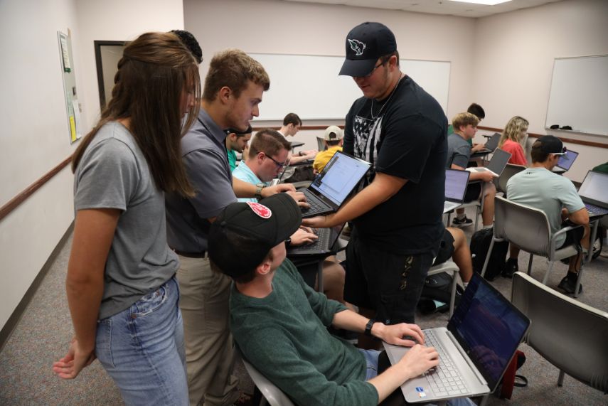 Students engaging in class discussion.