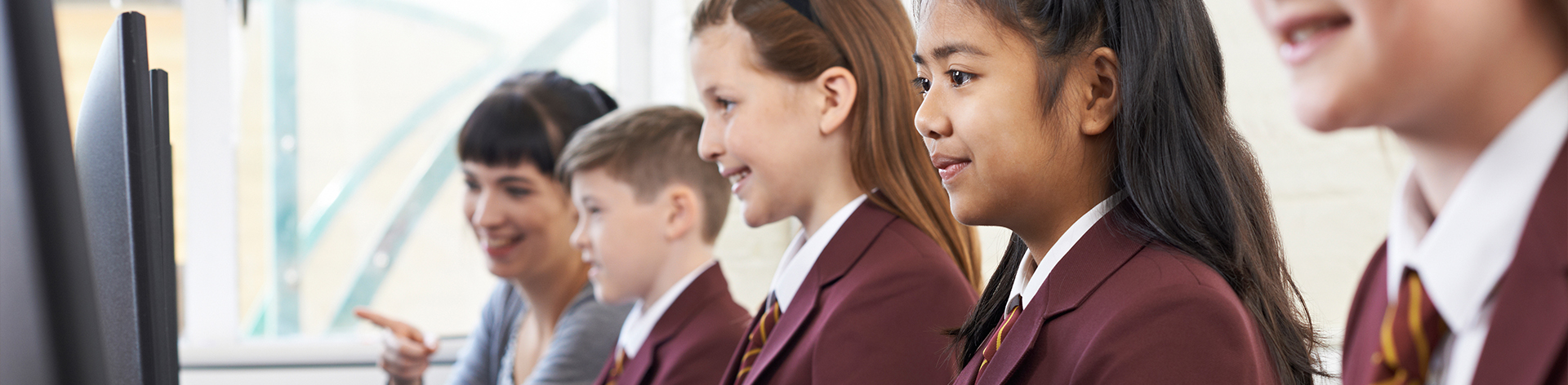 Private school students in computer lab