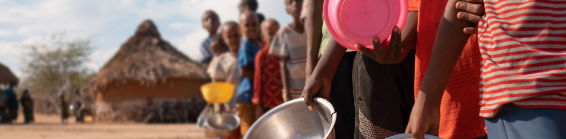 Children in line for food