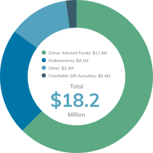 Pie Chart of Contributions totaling $18.2M