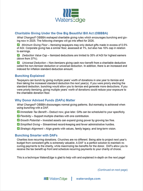 OBBBA – Bunching & Itemizing